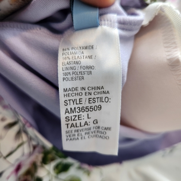 Antonio Melani Floral One Piece Swimsuit L Beach Resortwear Vacation Coastal - Picture 4 of 4